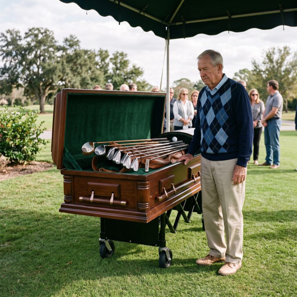 golfer mourns his clubs after bad round
