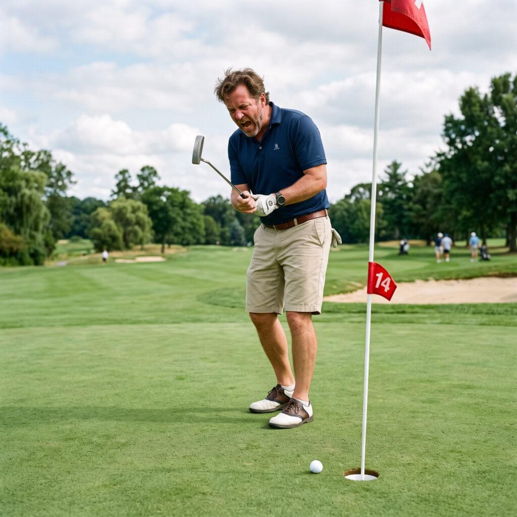 angry man yelling at putter